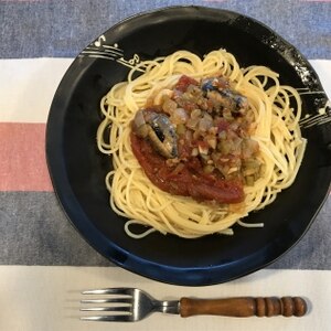 さんまのトマト煮✿骨までやわらか～パスタに！